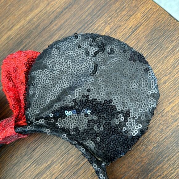 Disney Minnie Mouse sequined ears with red bow headband sequins trip vacation - Picture 9 of 9
